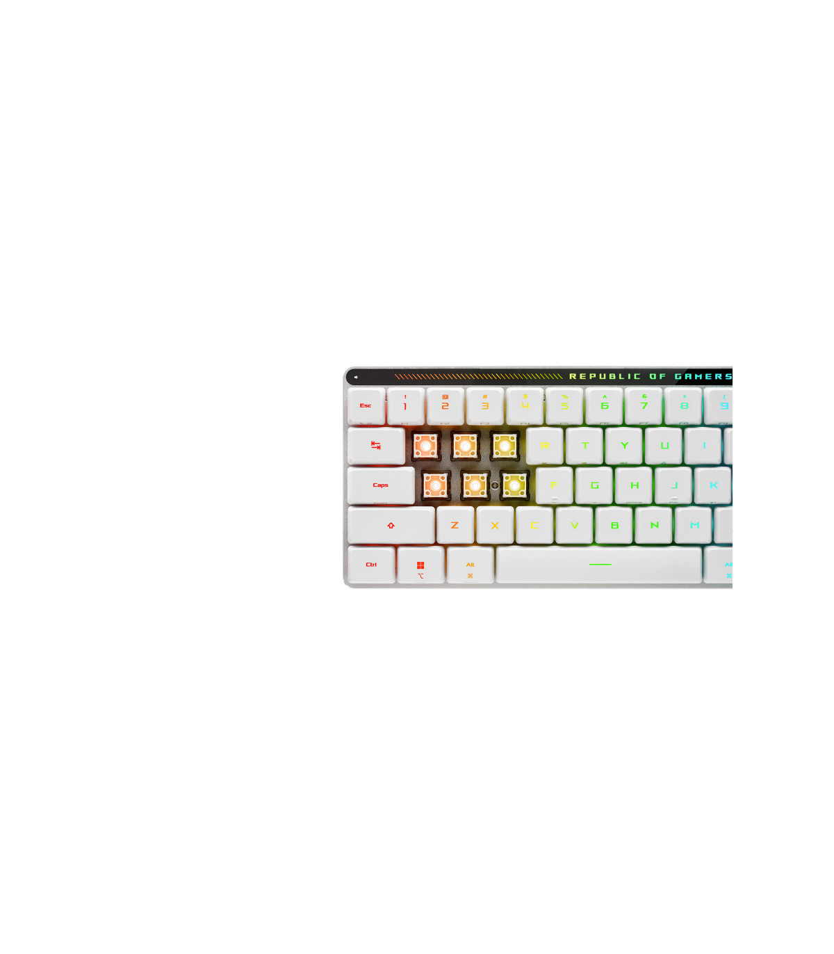 Teclado gaming asus rog falchion rx low profile inalambrico rgb blanco