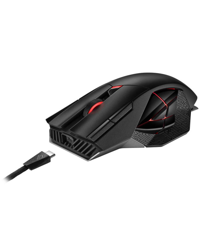 Raton inalambrico gaming asus rog spatha x negro