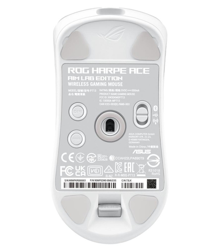 Raton inalambrico gaming asus rog harpe ace aim lab edition blanco