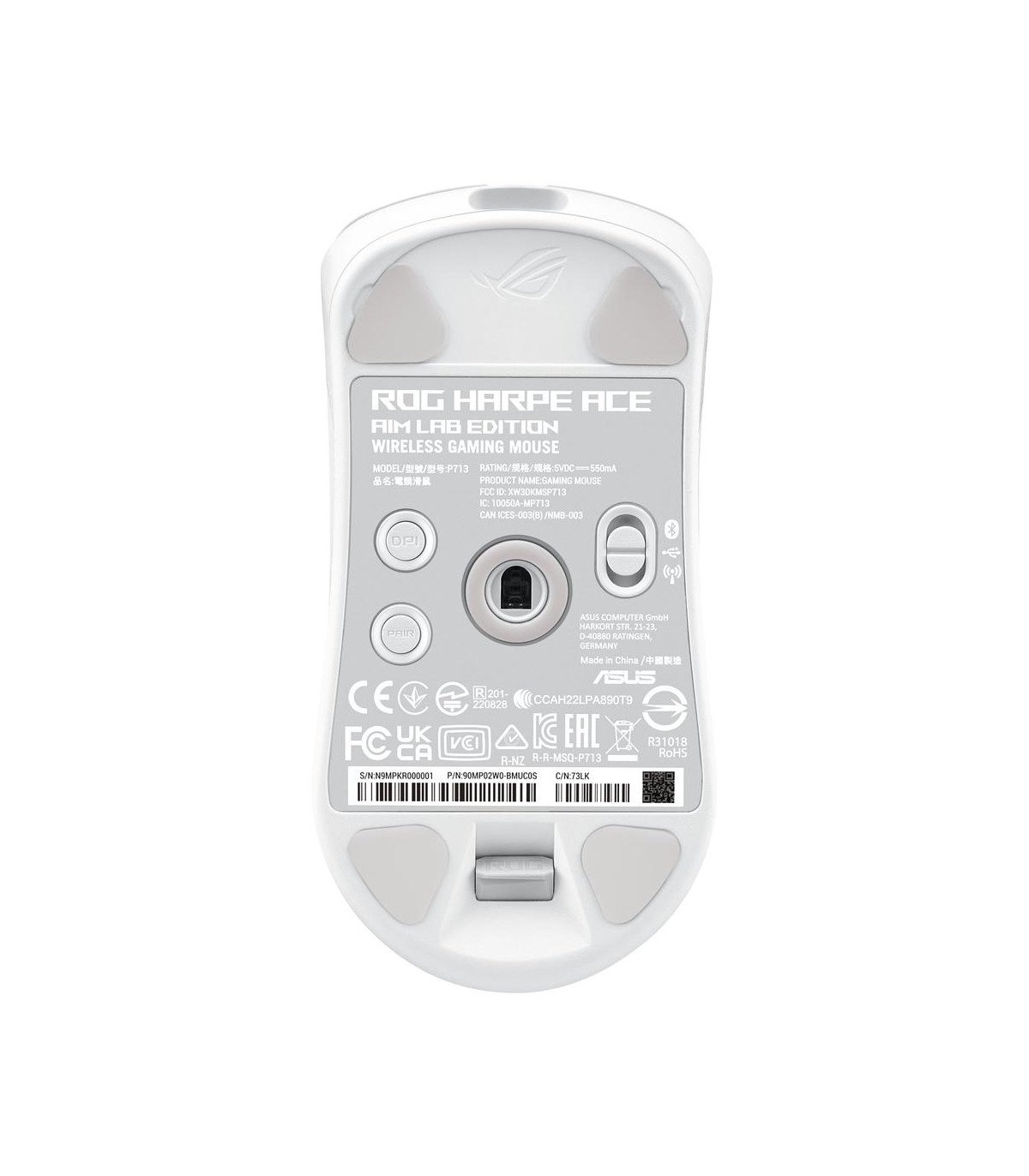 Raton inalambrico gaming asus rog harpe ace aim lab edition blanco