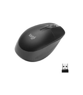 Mouse raton logitech m190 full size optico wireless inalambrico gris marengo