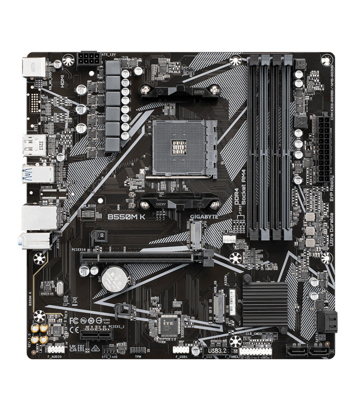 Placa base gigabyte b550m k am4 m - atx -  4x ddr4 -  4x sata3 -  4x usb 3.2 -  4x usb 2.0