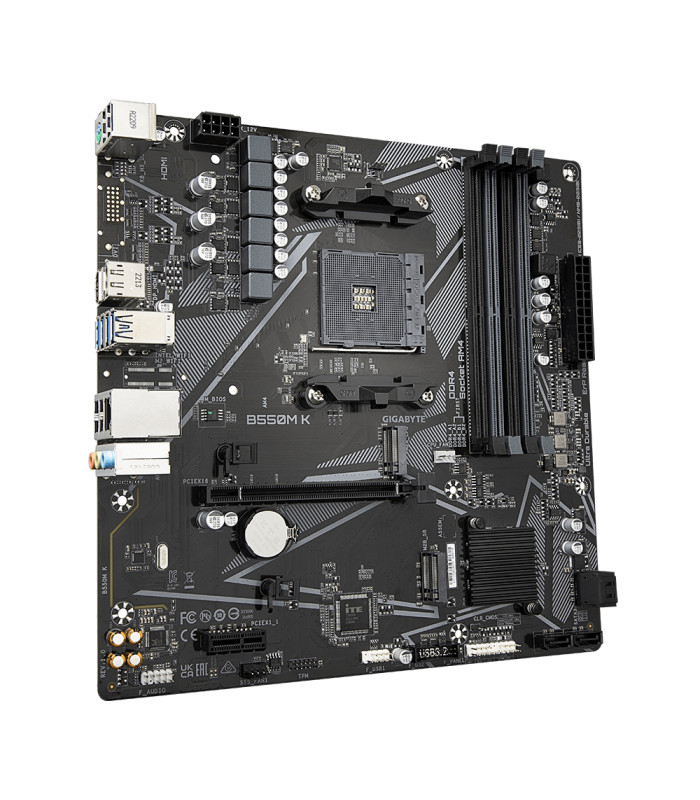 Placa base gigabyte b550m k am4 m - atx -  4x ddr4 -  4x sata3 -  4x usb 3.2 -  4x usb 2.0