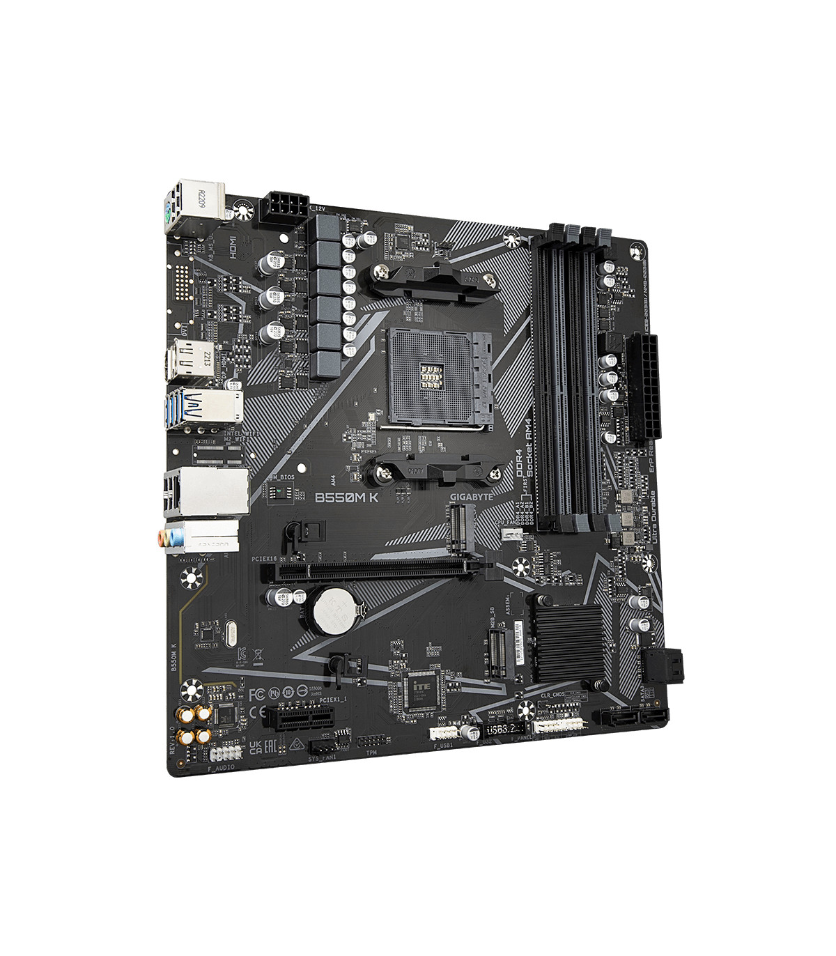 Placa base gigabyte b550m k am4 m - atx -  4x ddr4 -  4x sata3 -  4x usb 3.2 -  4x usb 2.0