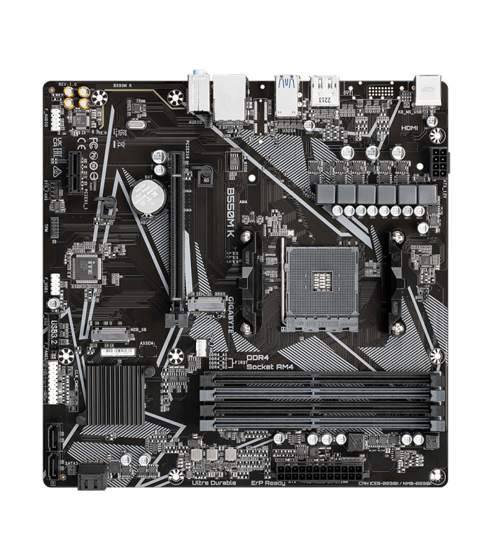 Placa base gigabyte b550m k am4 m - atx -  4x ddr4 -  4x sata3 -  4x usb 3.2 -  4x usb 2.0