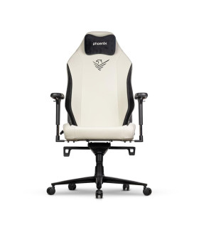 Silla gaming phoenix monarch remaster cuero napa negra y blanca talla r