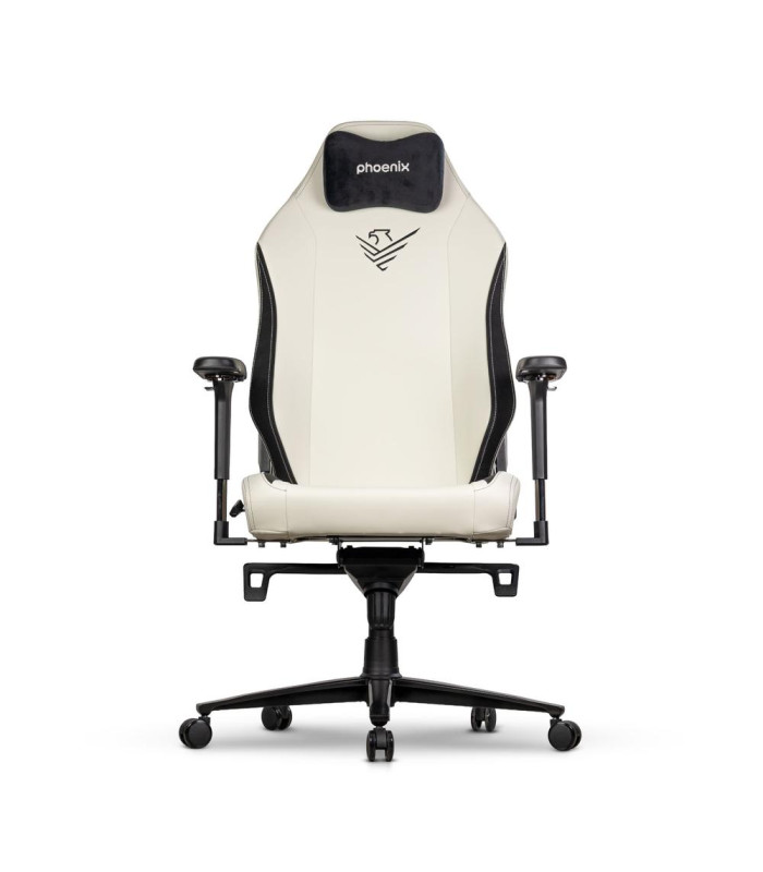 Silla gaming phoenix monarch remaster cuero napa negra y blanca talla r