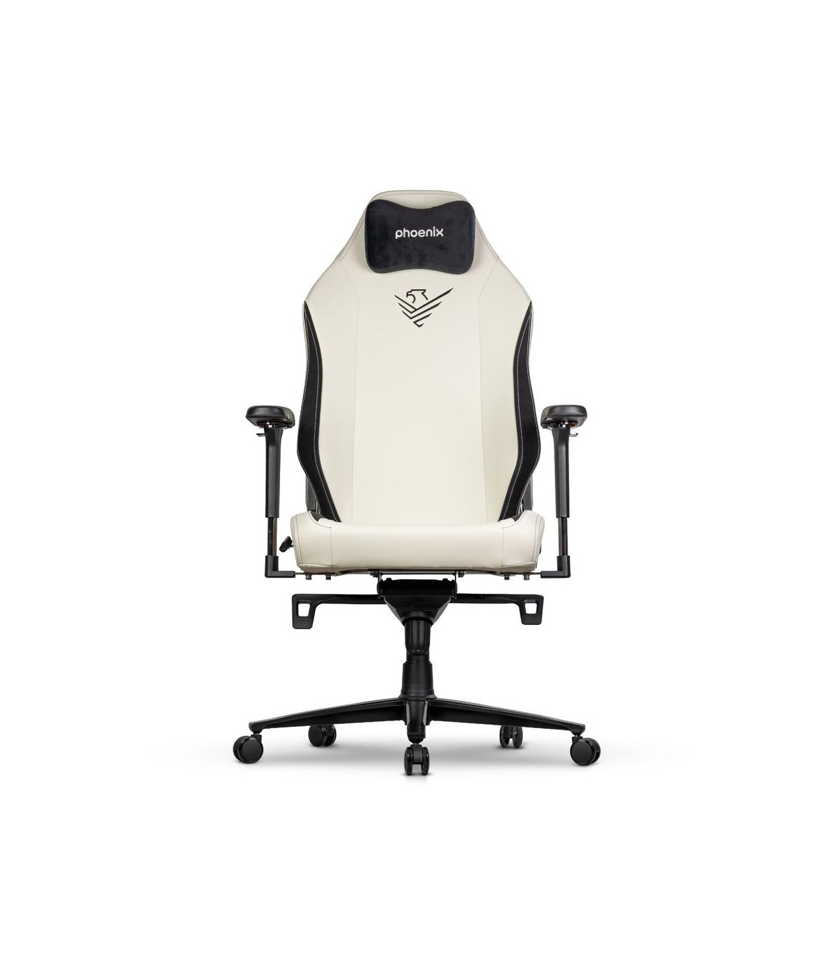 Silla gaming phoenix monarch remaster cuero napa negra y blanca talla r