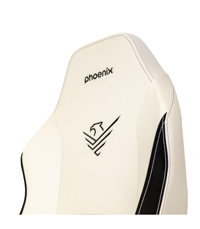 Silla gaming phoenix monarch remaster cuero napa negra y blanca talla r