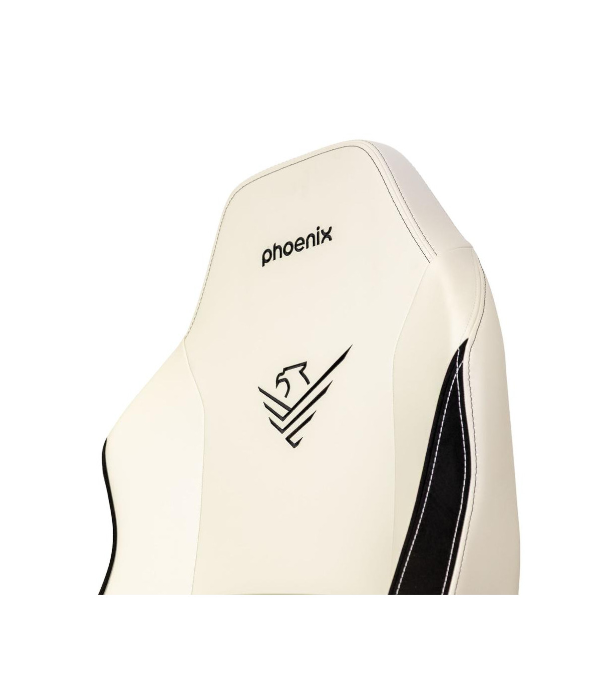 Silla gaming phoenix monarch remaster cuero napa negra y blanca talla r