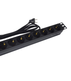 Regleta phasak 8 tomas armario rack 19 pulgadas 1.8m negro bns 3518