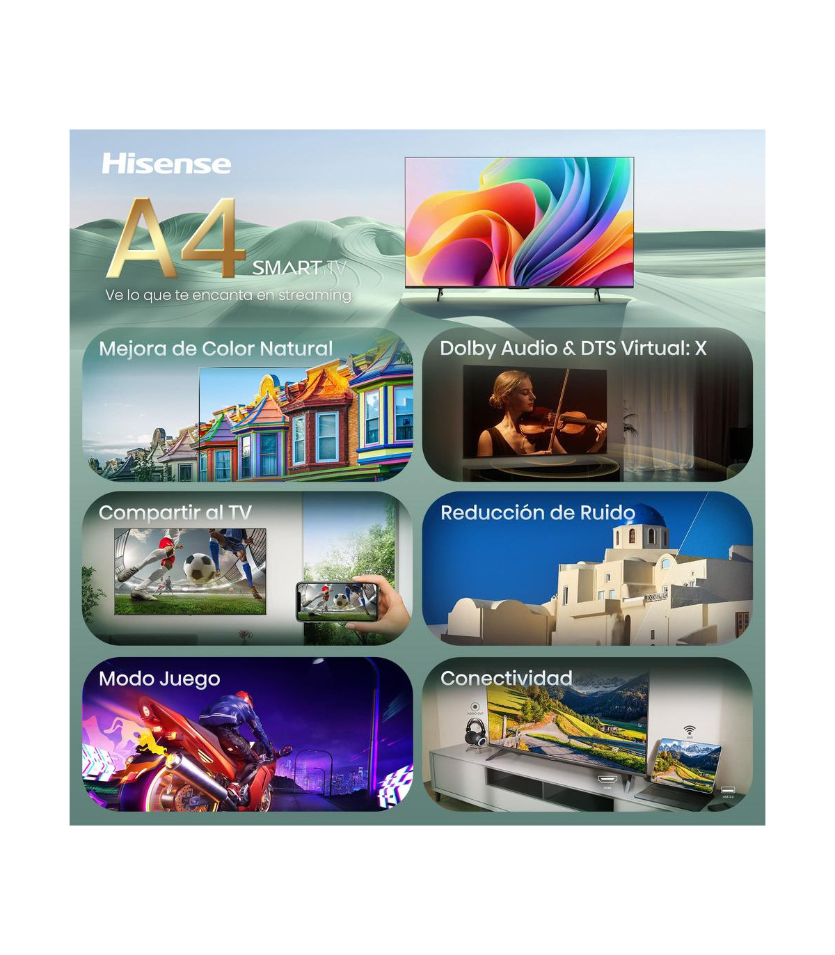 Tv hisense 32 pulgadas led fhd - 32a4s - smart tv