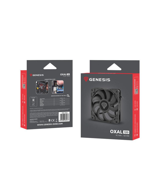 Ventilador caja genesis oxal 120 negro 120mm