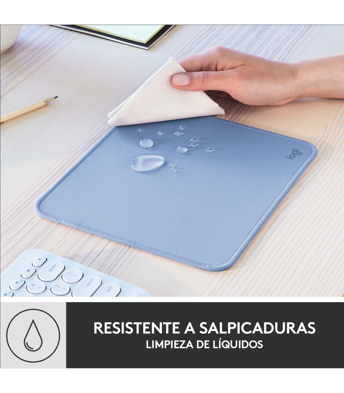 Alfombrilla logitech desk mat -  studio series gris azulado
