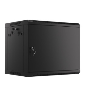 Armario lanberg mural rack 19 pulgadas 9u -  600x450 negro