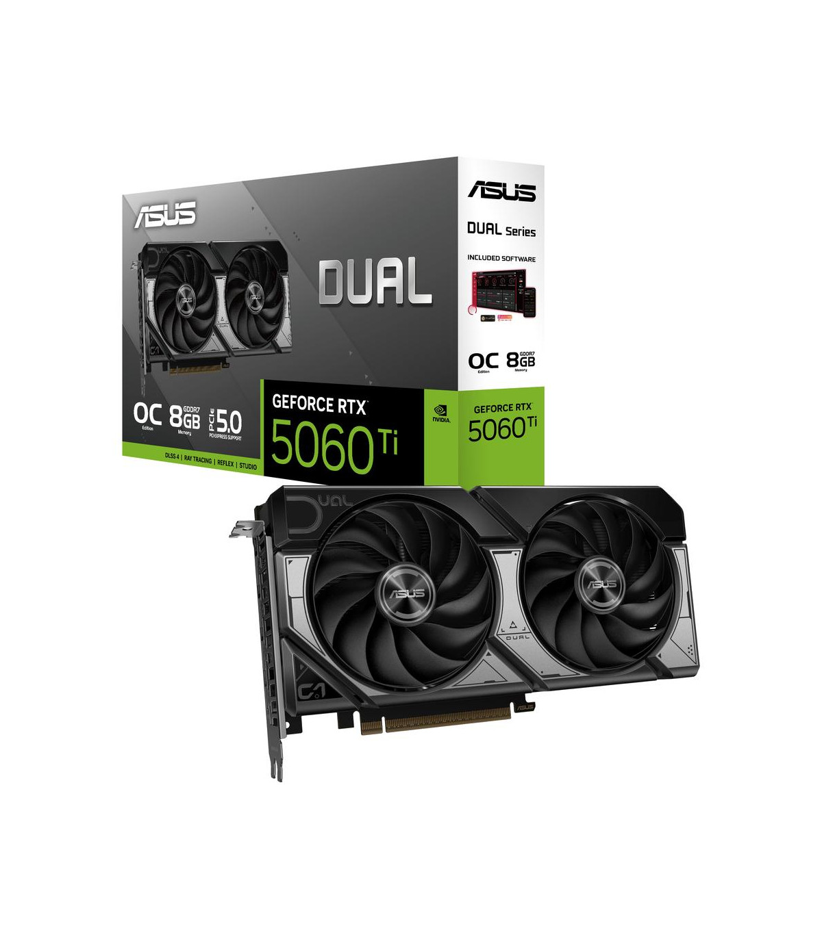 Tarjeta grafica asus nvidia dual rtx 5060 ti 8gb gddr7 -  3x dp -  1x hdmi pci express 5.0