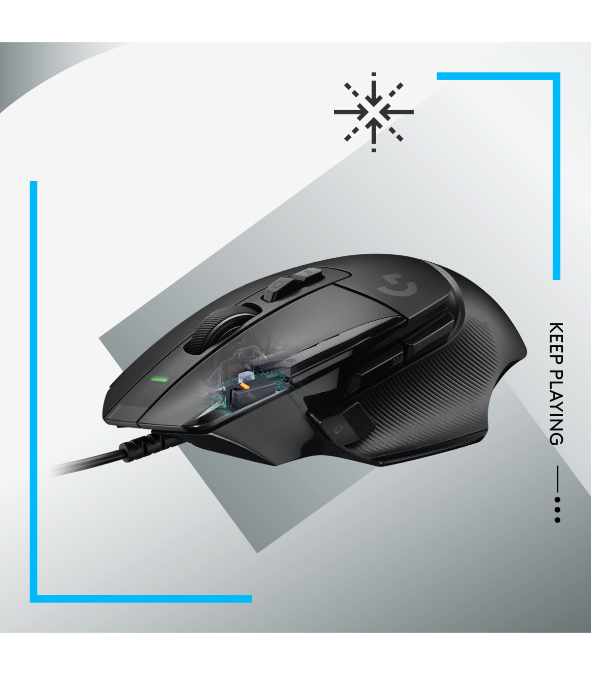 Mouse raton logitech g g502 x gaming optico usb 25600ppp negro
