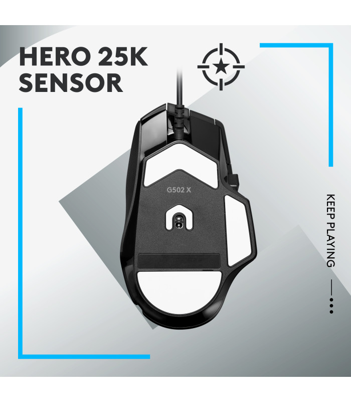 Mouse raton logitech g g502 x gaming optico usb 25600ppp negro