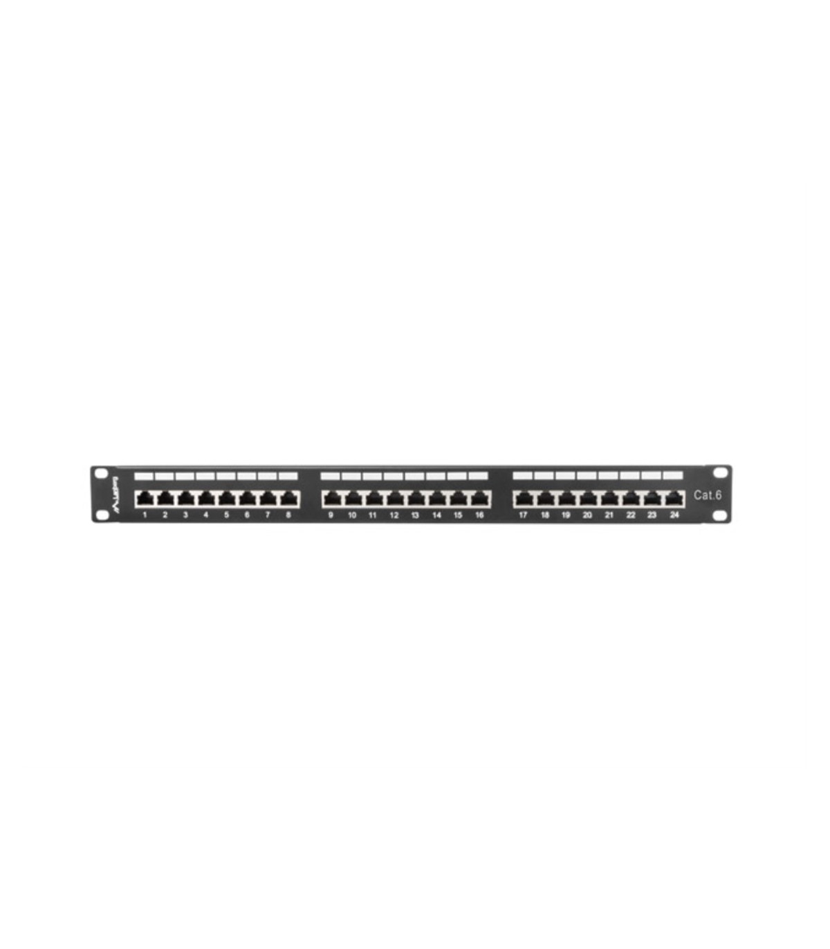 Patch panel lanberg 24 puertos 1u cat.6 sftp 19 pulgadas rack negro