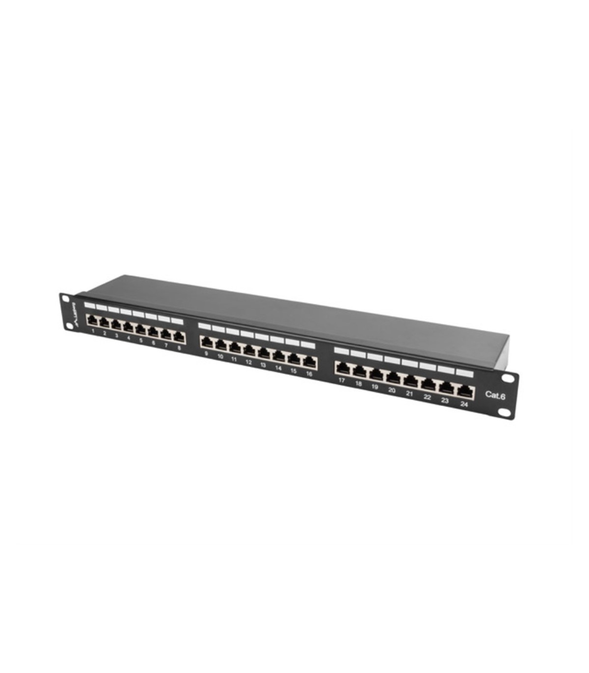 Patch panel lanberg 24 puertos 1u cat.6 sftp 19 pulgadas rack negro