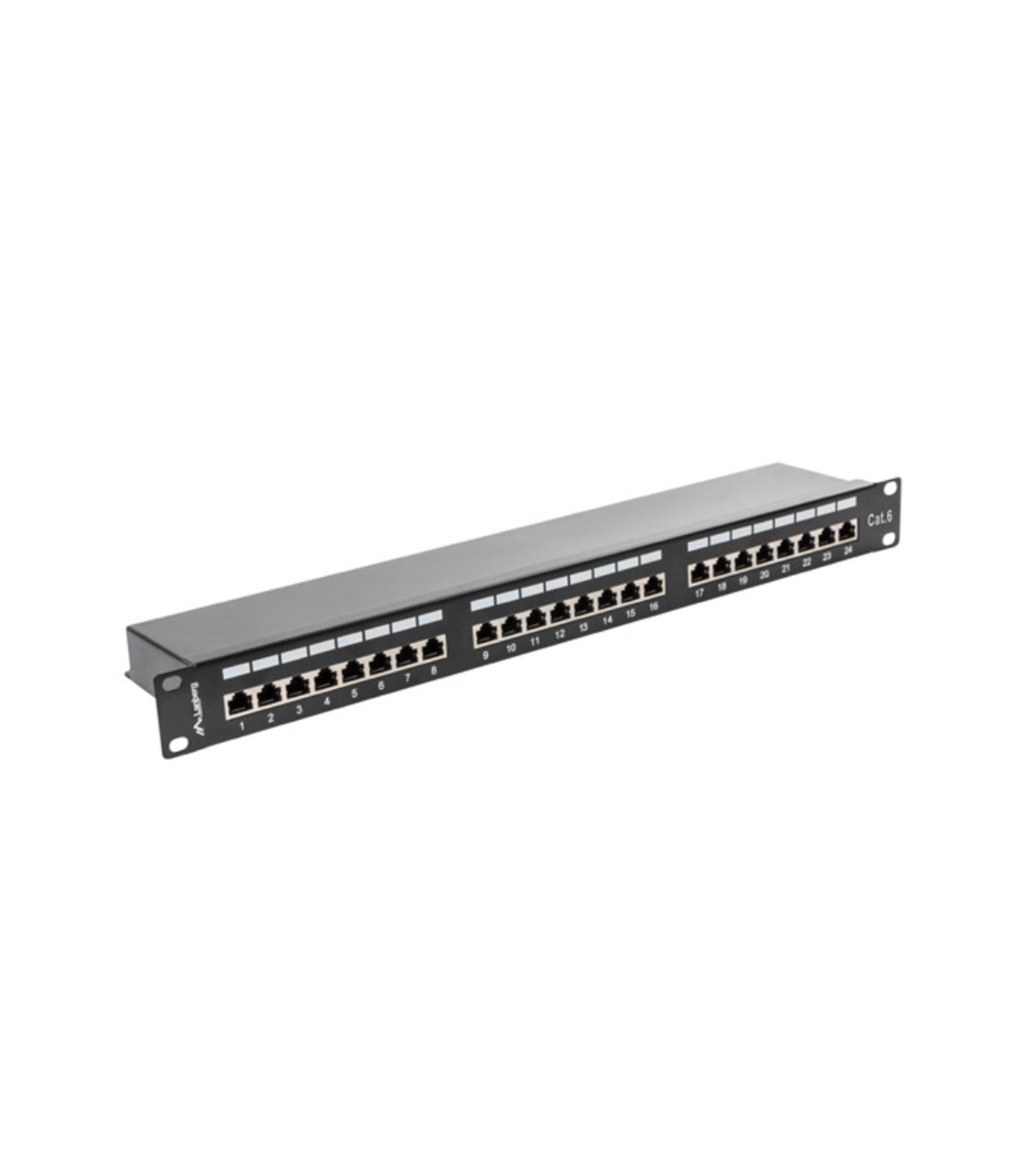 Patch panel lanberg 24 puertos 1u cat.6 sftp 19 pulgadas rack negro