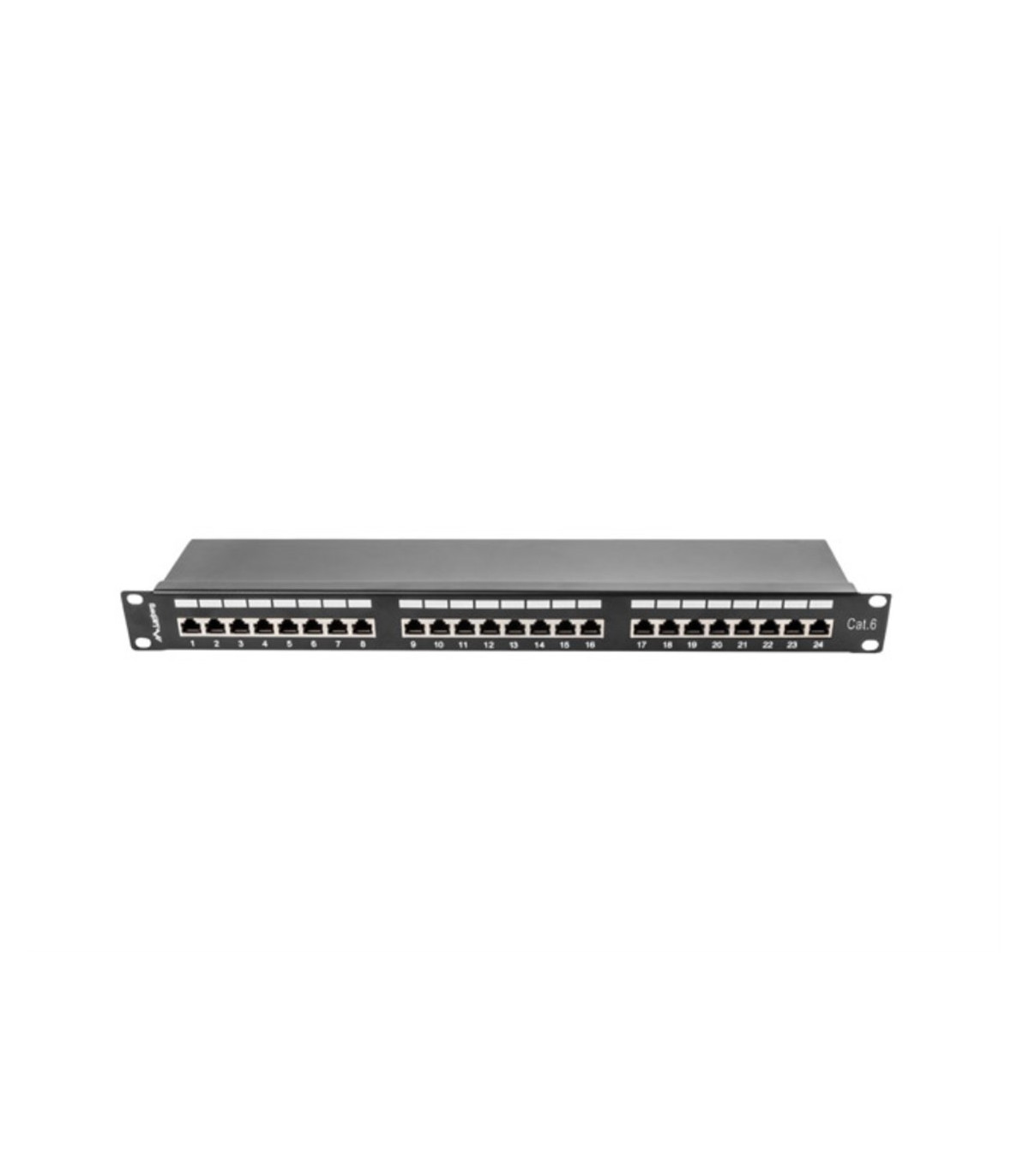 Patch panel lanberg 24 puertos 1u cat.6 sftp 19 pulgadas rack negro