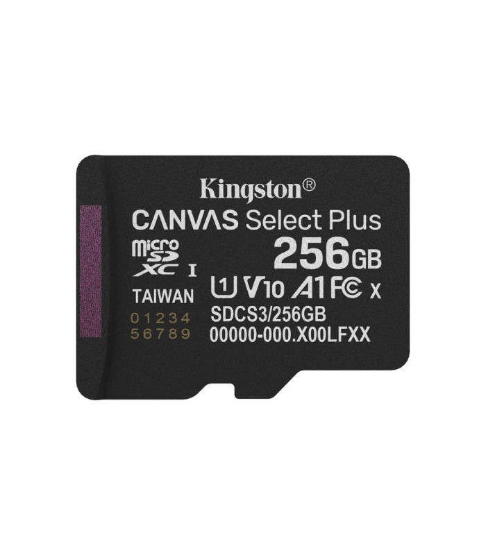 Tarjeta memoria micro secure digital sdxc 256gb kingston canvas select plus clase 10 uhs - 1 + adaptador sd