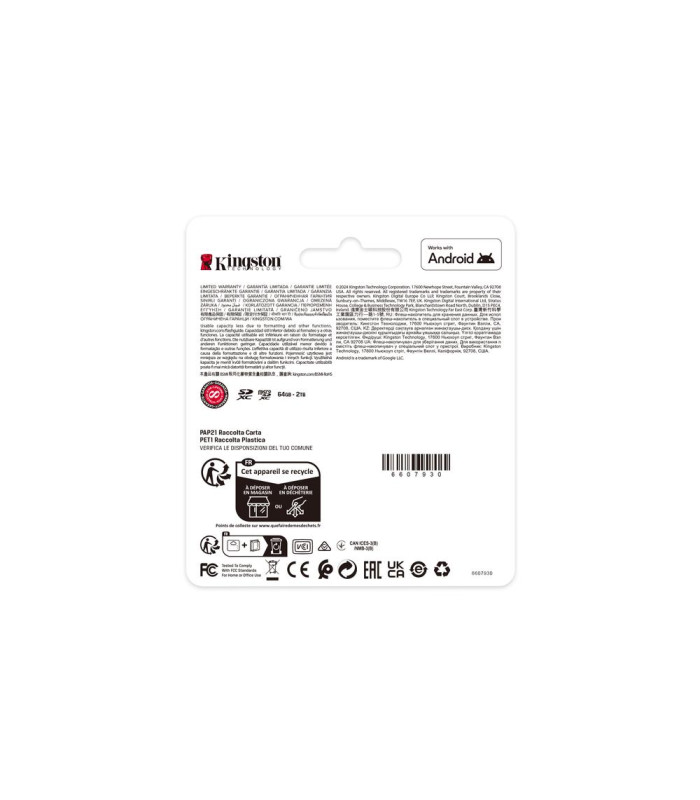 Tarjeta memoria micro secure digital sdxc 256gb kingston canvas select plus clase 10 uhs - 1 + adaptador sd