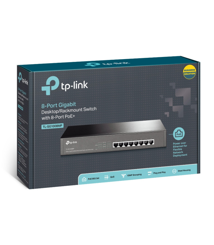 Switch 8 puertos tp - link tl - sg1008mp 10 - 100 - 1000 poe+
