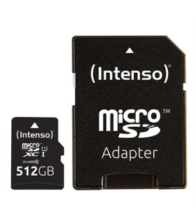 Tarjeta memoria micro sd intenso 512gb premium uhs - i cl10 + adaptador sd