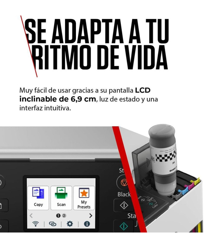 Multifunción inyección canon maxify gx1051 red -  wifi -  duplex impresión -  depósitos tinta -  3 botellas negro