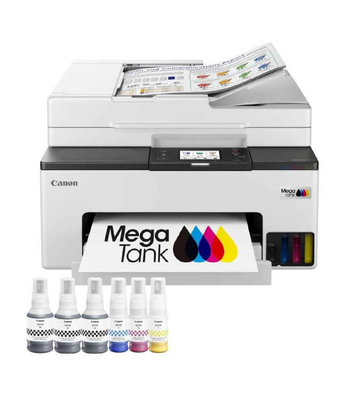 Multifunción inyección canon maxify gx2051 megatank color fax -  a4 -  red -  wifi -  adf -  3 botellas negro