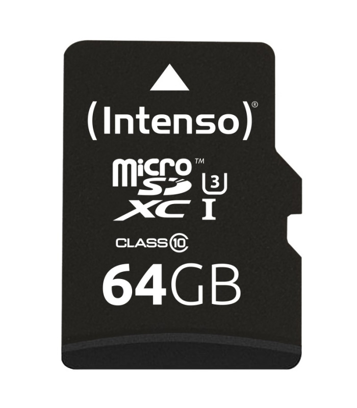 Tarjeta memoria micro sd intenso 64gb profesional v30 + adaptador sd