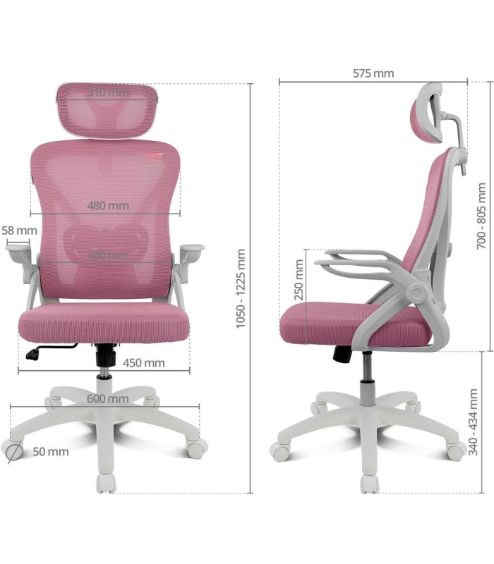Silla gaming drift drair35 blanca - rosa