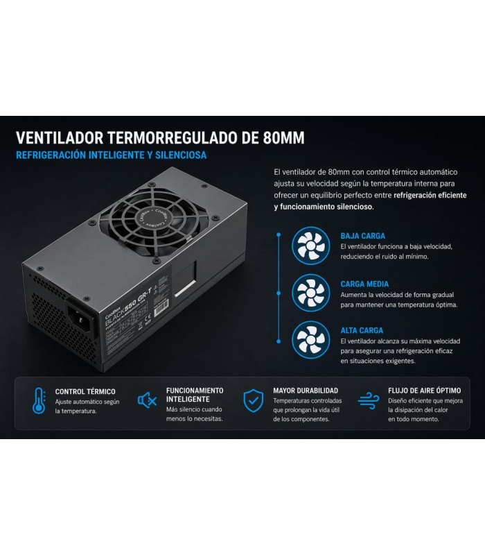 Fuente de alimentacion coolbox tfx black 550w 0gr - t