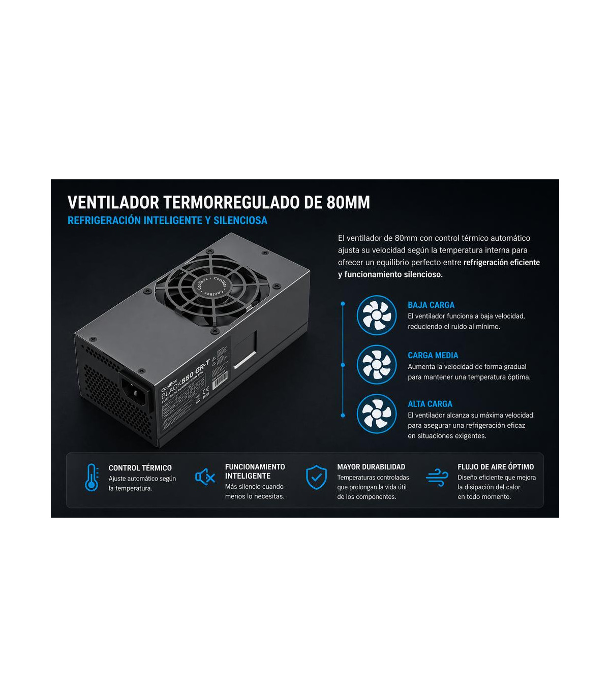 Fuente de alimentacion coolbox tfx black 550w 0gr - t