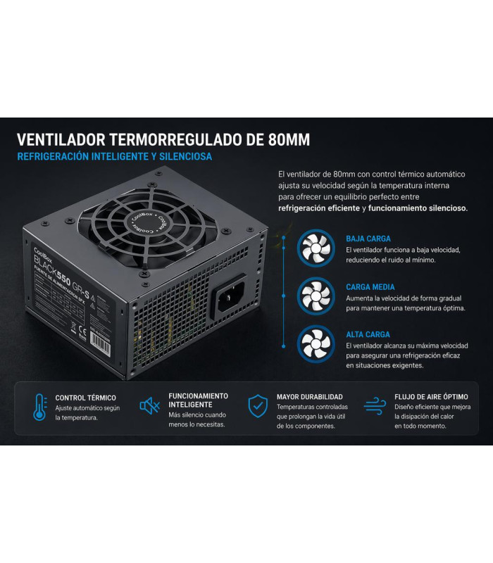 Fuente de alimentacion coolbox sfx basic black 550w 550gr - s