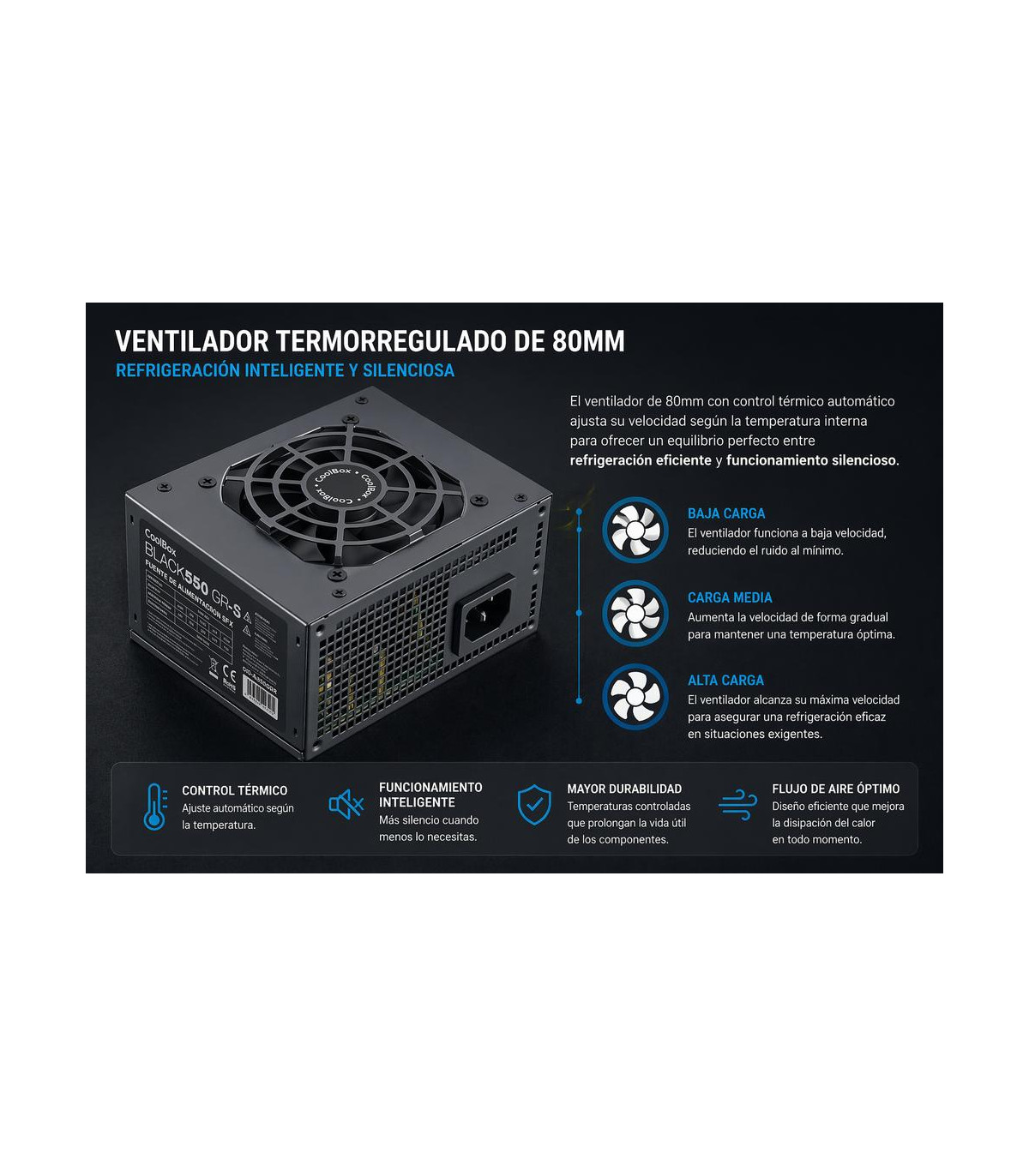 Fuente de alimentacion coolbox sfx basic black 550w 550gr - s