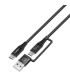 Cable coolbox carga mas datos micro usb - c 60w 1.2m adaptador usb - a