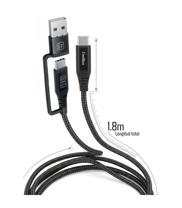 Cable coolbox carga mas datos micro usb - c 60w 1.2m adaptador usb - a