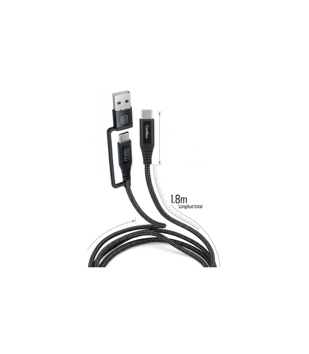 Cable coolbox carga mas datos micro usb - c 60w 1.2m adaptador usb - a