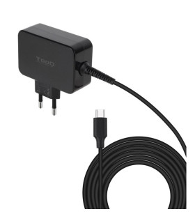 Cargador de pared tooq tqlc - usbcgan45pd 45w gan usb tipo c negro