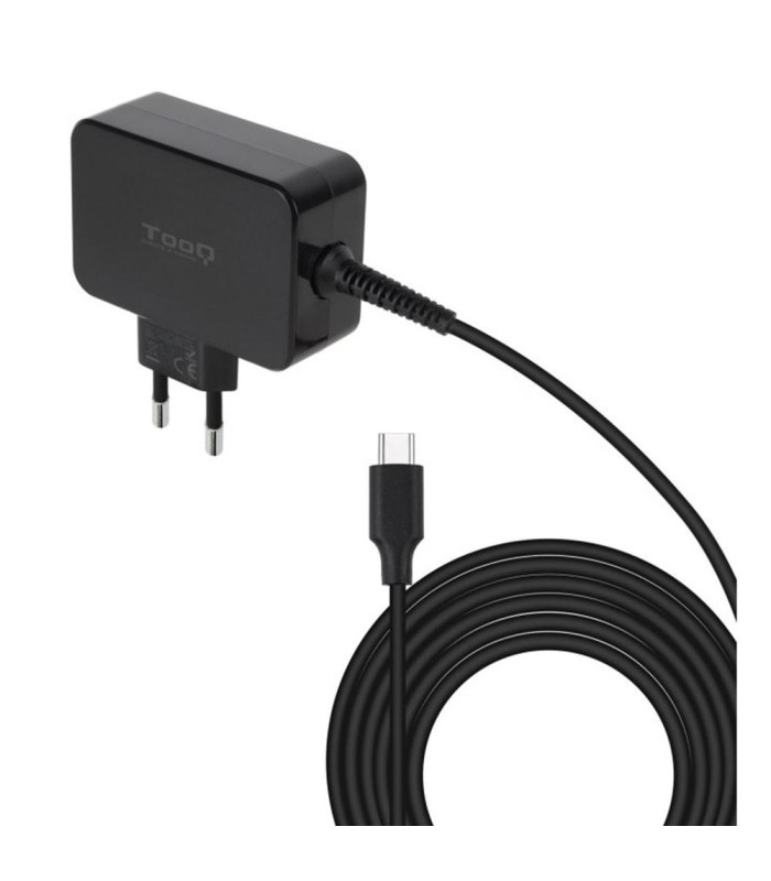 Cargador de pared tooq tqlc - usbcgan45pd 45w gan usb tipo c negro