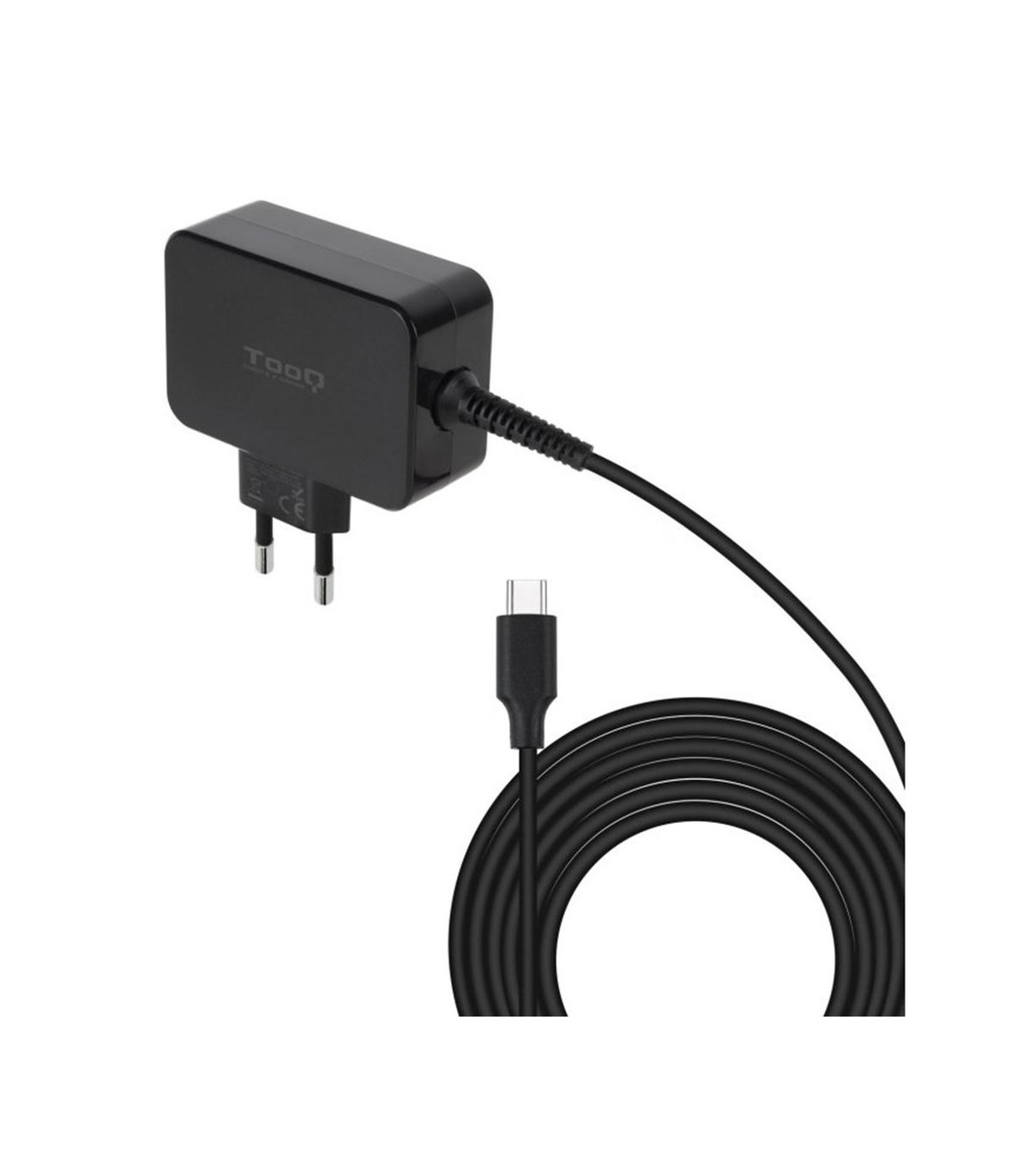 Cargador de pared tooq tqlc - usbcgan45pd 45w gan usb tipo c negro
