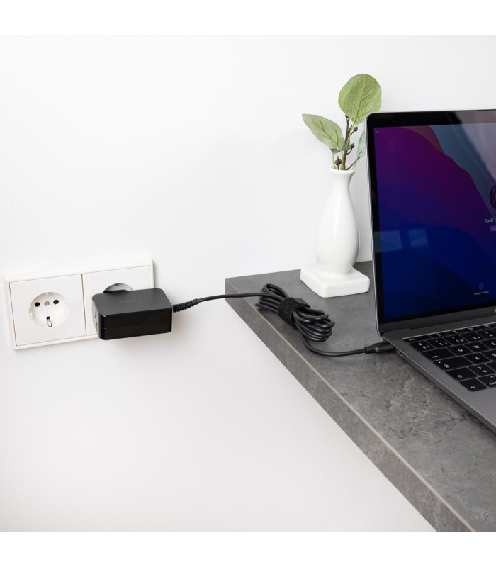 Cargador de pared tooq tqlc - usbcgan45pd 45w gan usb tipo c negro