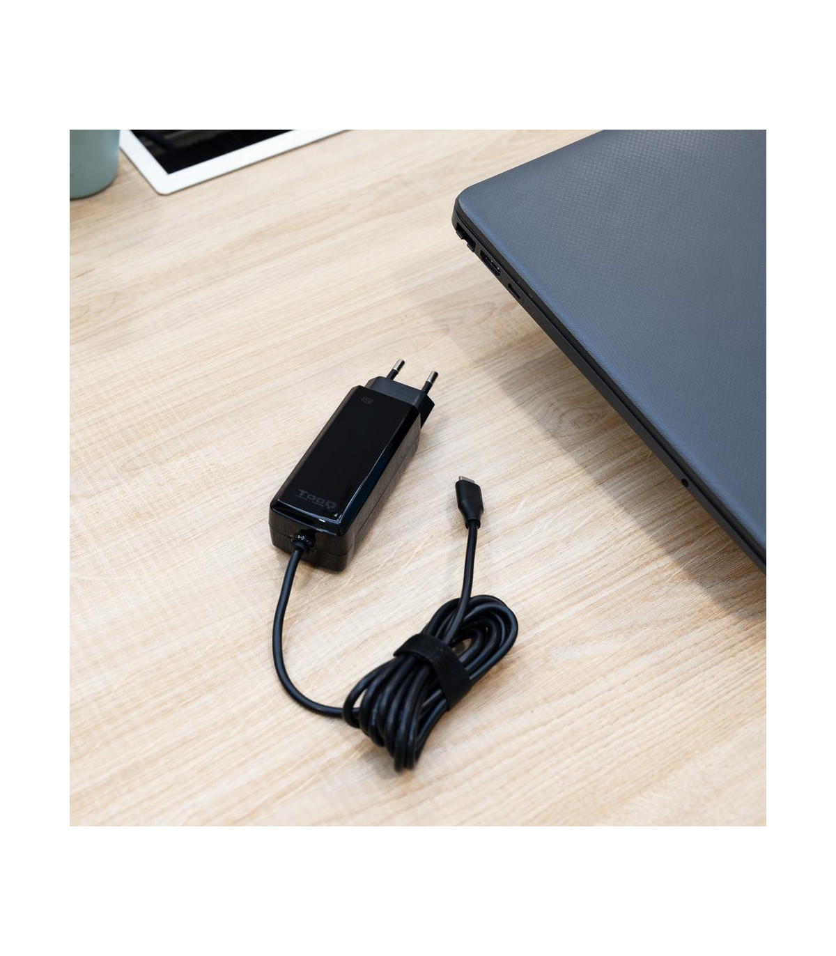 Cargador de pared tooq tqlc - usbcgan45pd - c 45w gan usb tipo c negro