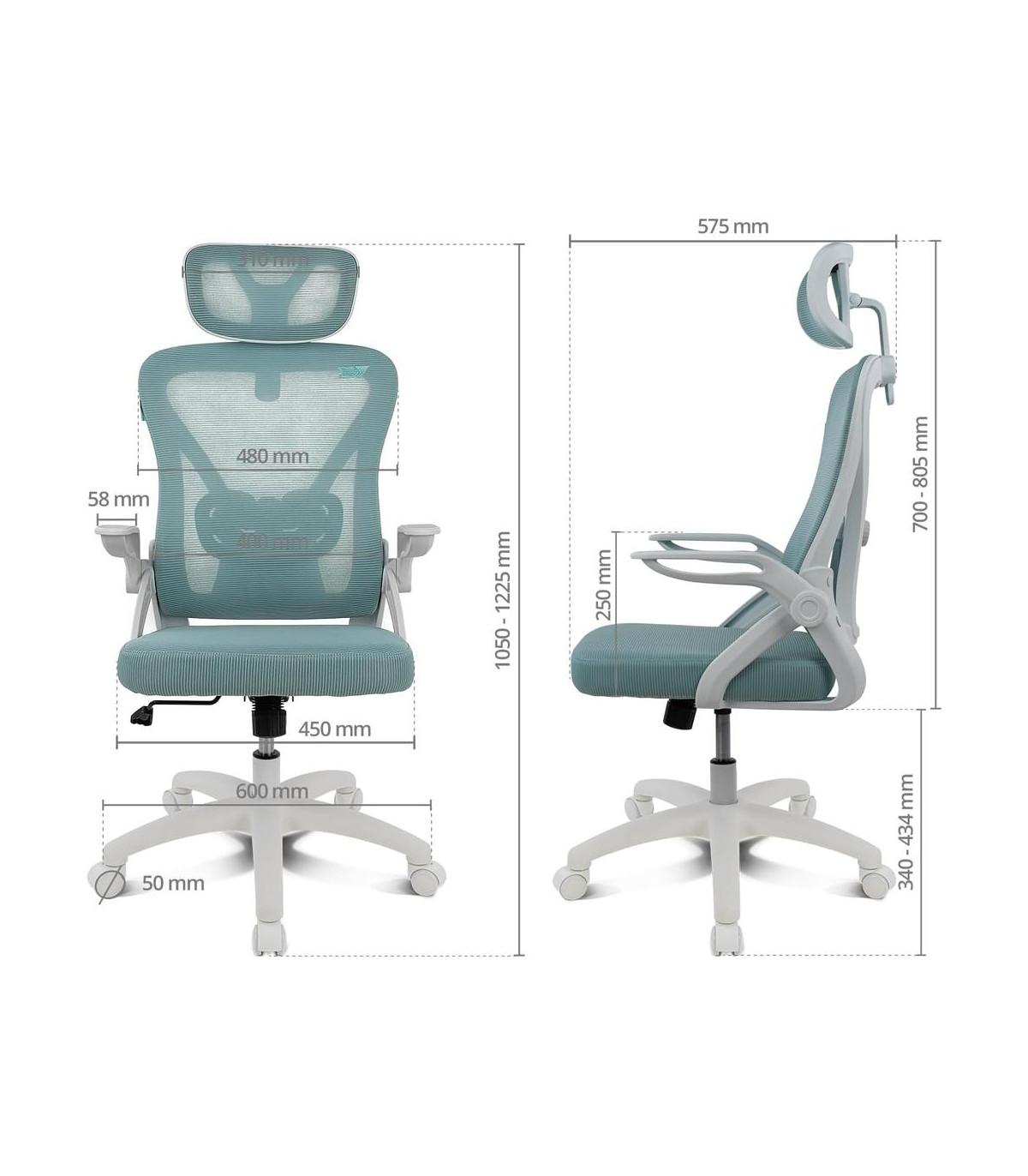 Silla gaming drift drair35 blanca - turquesa