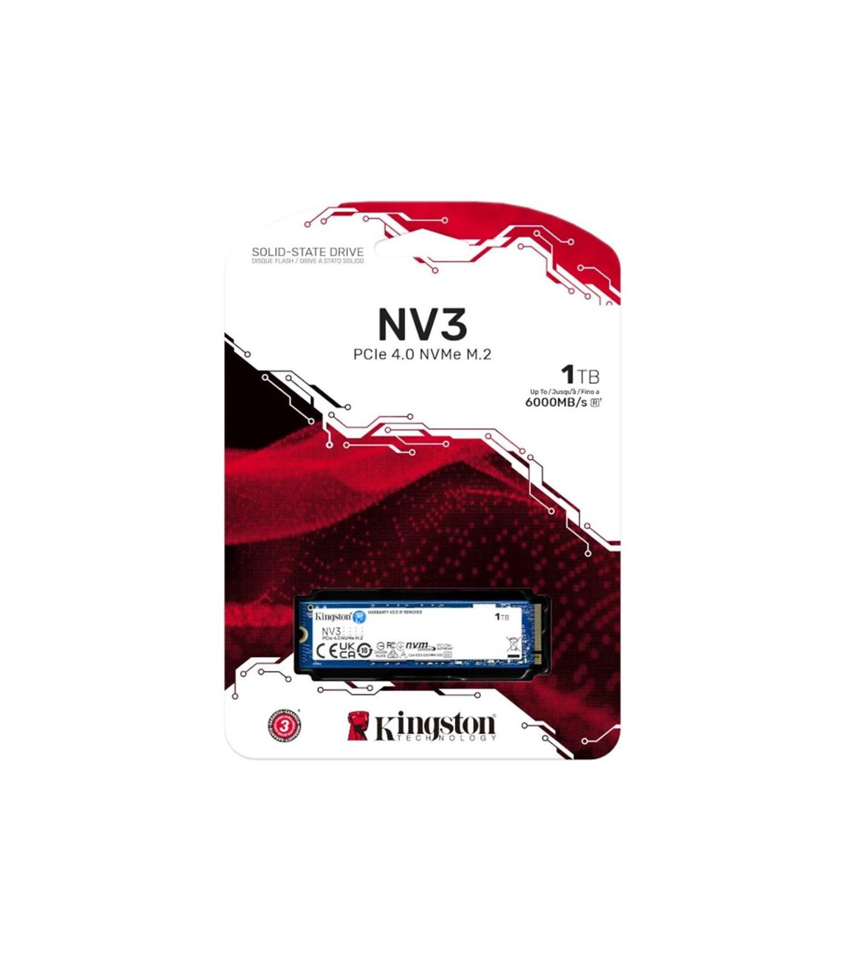 Disco duro interno ssd kingston nv3 1tb m.2 nvme pcie 4.0