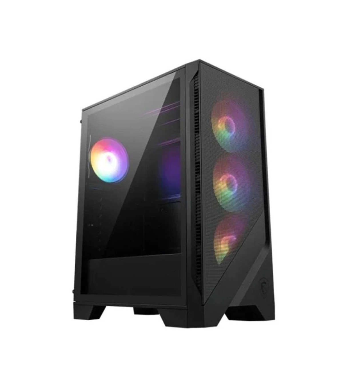 Caja ordenador gaming msi mag forge 121a airflow atx argb cristal templado negro