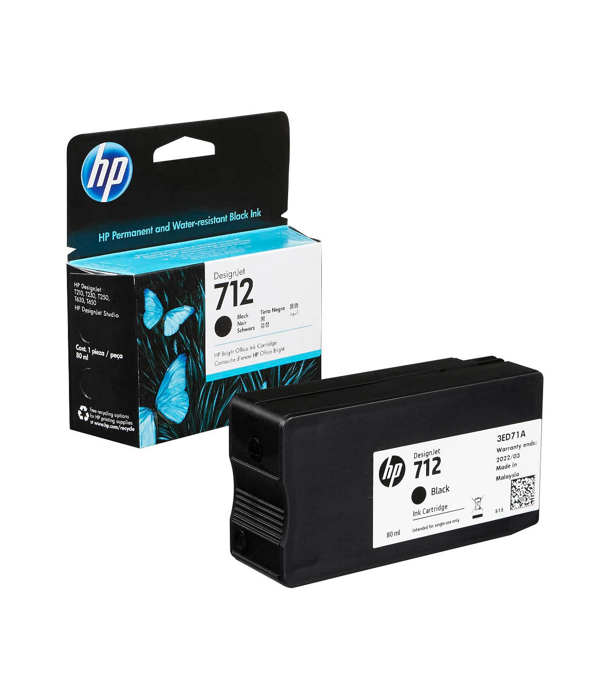 Cartucho tinta hp 712 negro xl